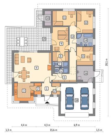 RZUT PARTERU POW. 143,9 m²